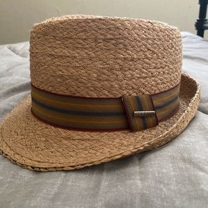 Stetson Taft Raffia Hat (Fedora), Size M